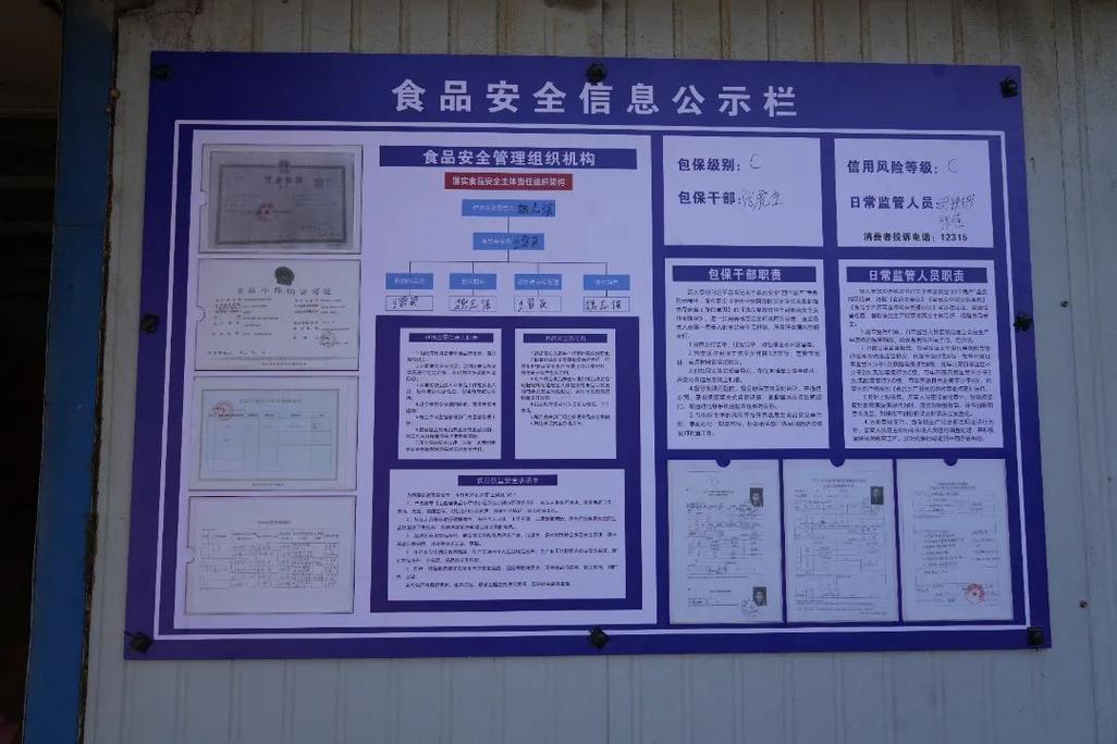 乡镇食品小作坊合规生产公示墙实拍