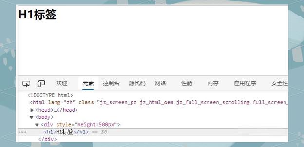 网页正确单H1标签代码示意图