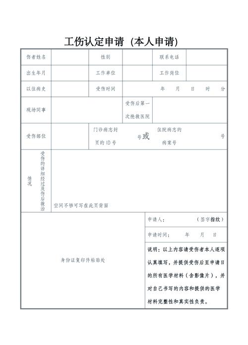 工人工伤认定申请材料实拍