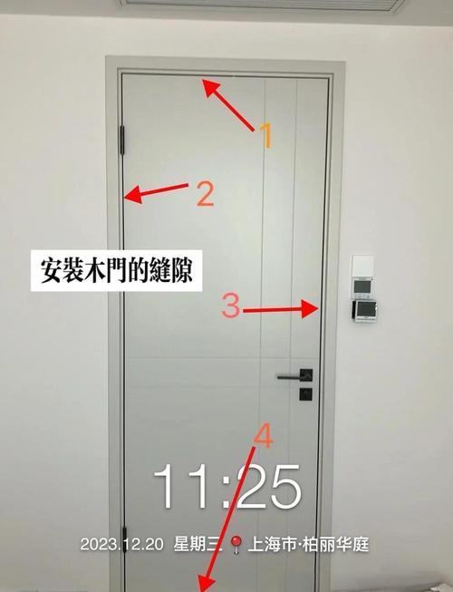 实木门安装门缝验收示意图