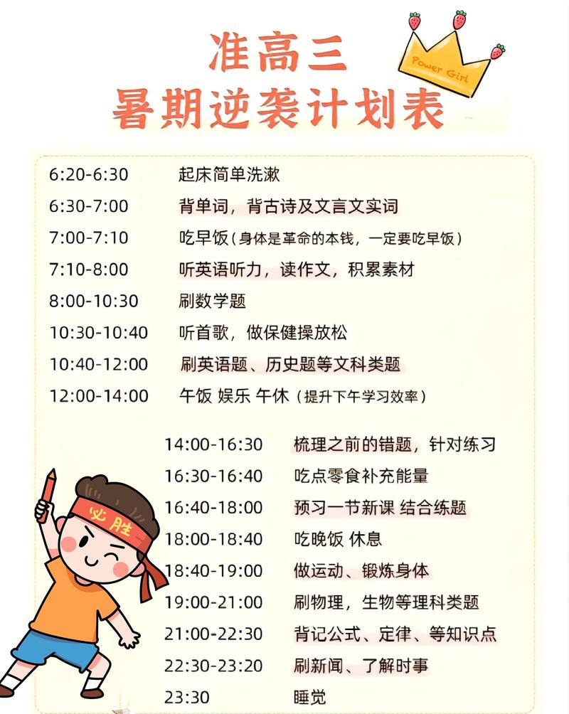 高中生升学技能学习规划表
