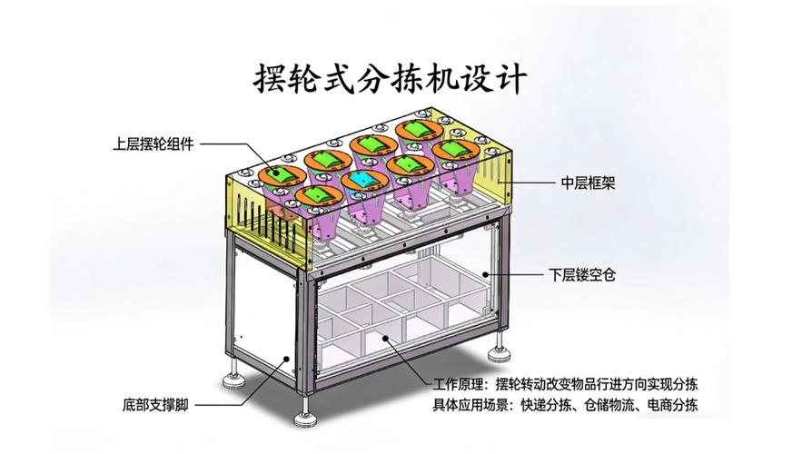 单凸轮驱动摆轮分拣机构装配示意图