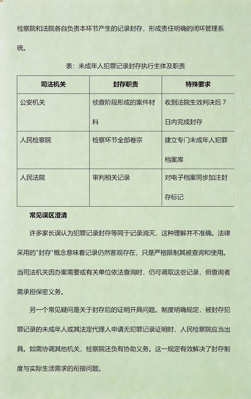 未成年犯罪封存常见误区对照表