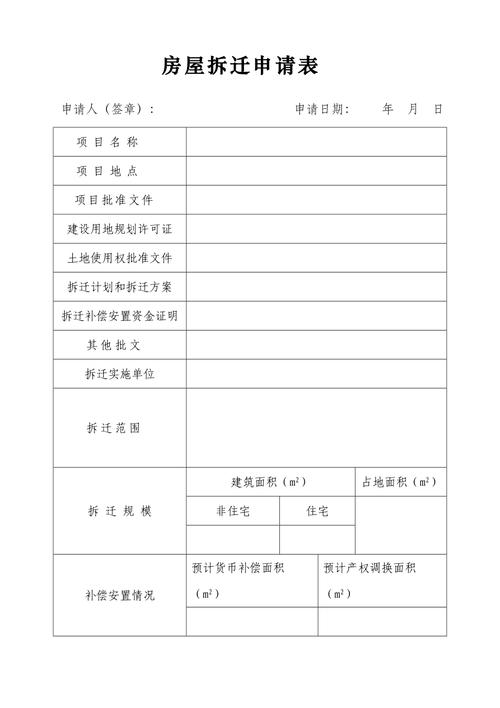 北京征地拆迁信息公开申请材料清单模板