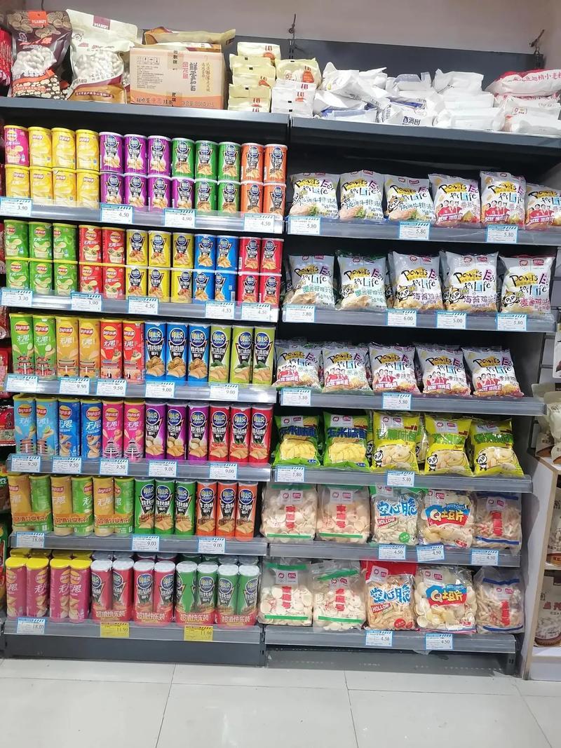 膨化食品样品展示架多种膨化食品样貌