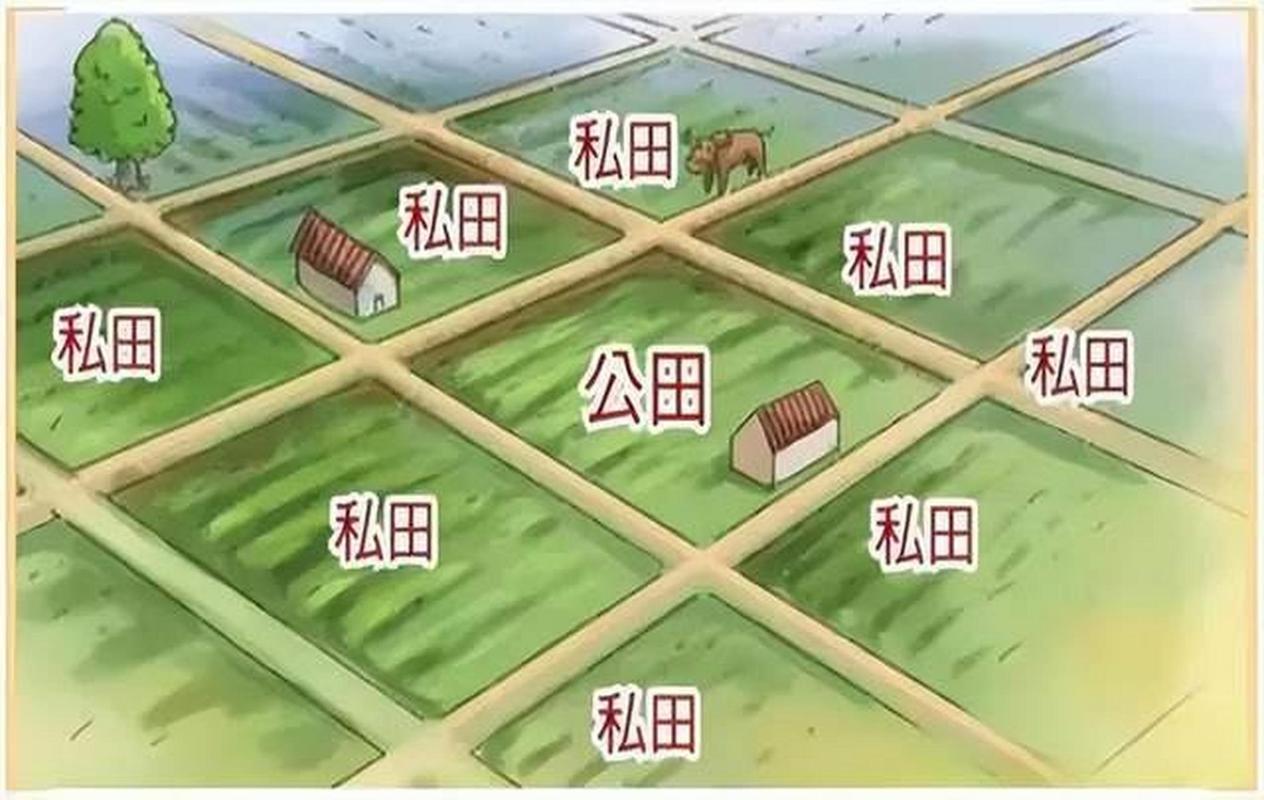 中国古代春秋时期井田制田间划分示意图