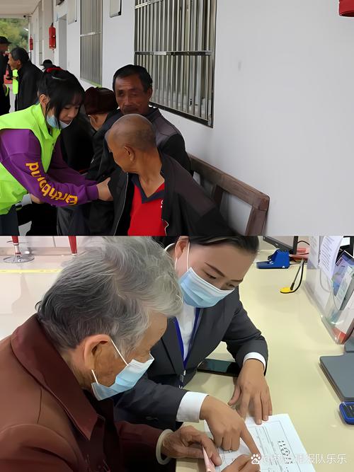 老年人签养老服务合同被业务员围在桌边