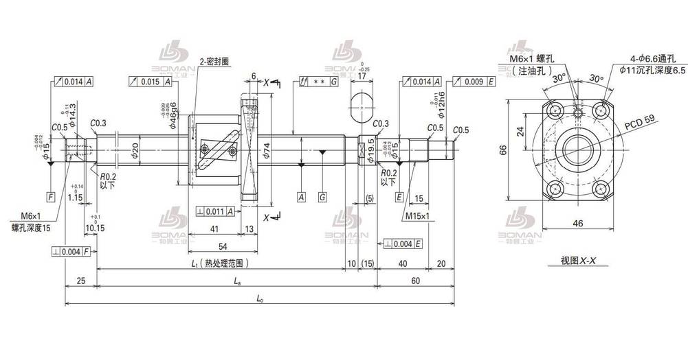 工业设备滚珠丝杠额定动载荷标注图