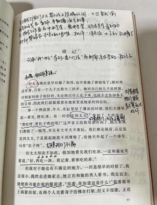 旧书批注笔记特写页边写满字迹