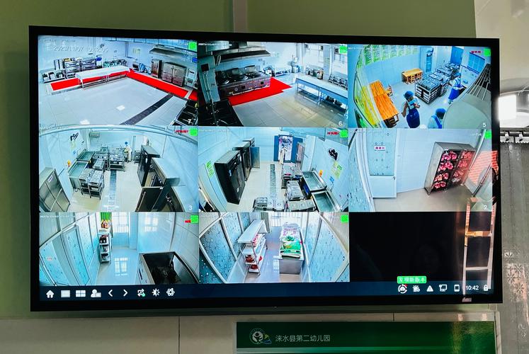 学校食堂明厨亮灶监控大屏显示后厨操作