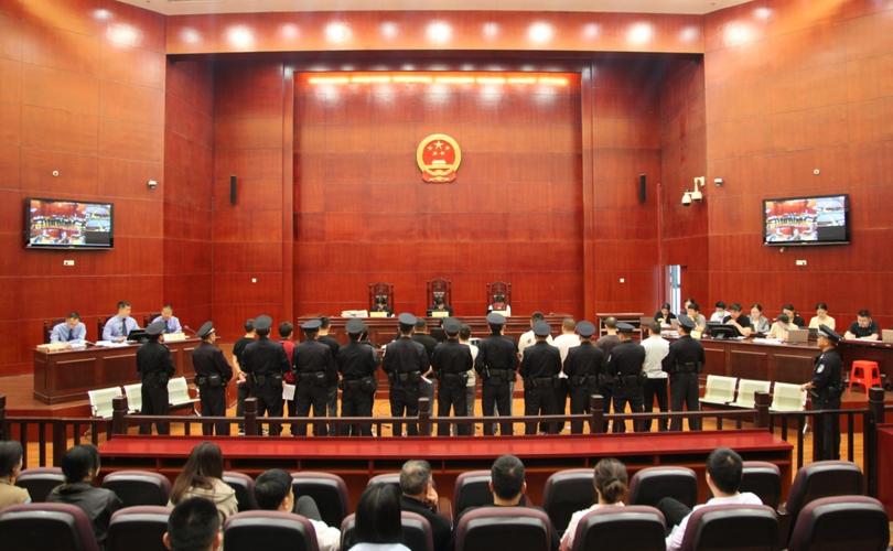 基层法院公开审理网络诈捐案件现场