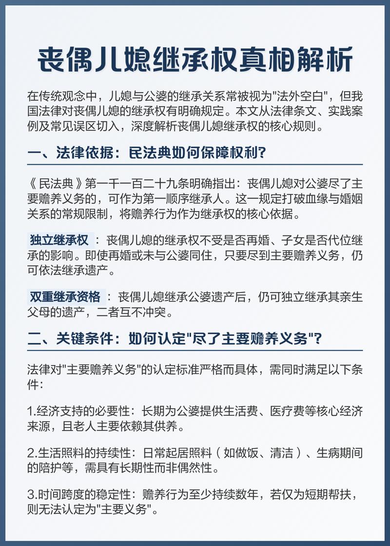 民法典丧偶儿媳继承条款原文