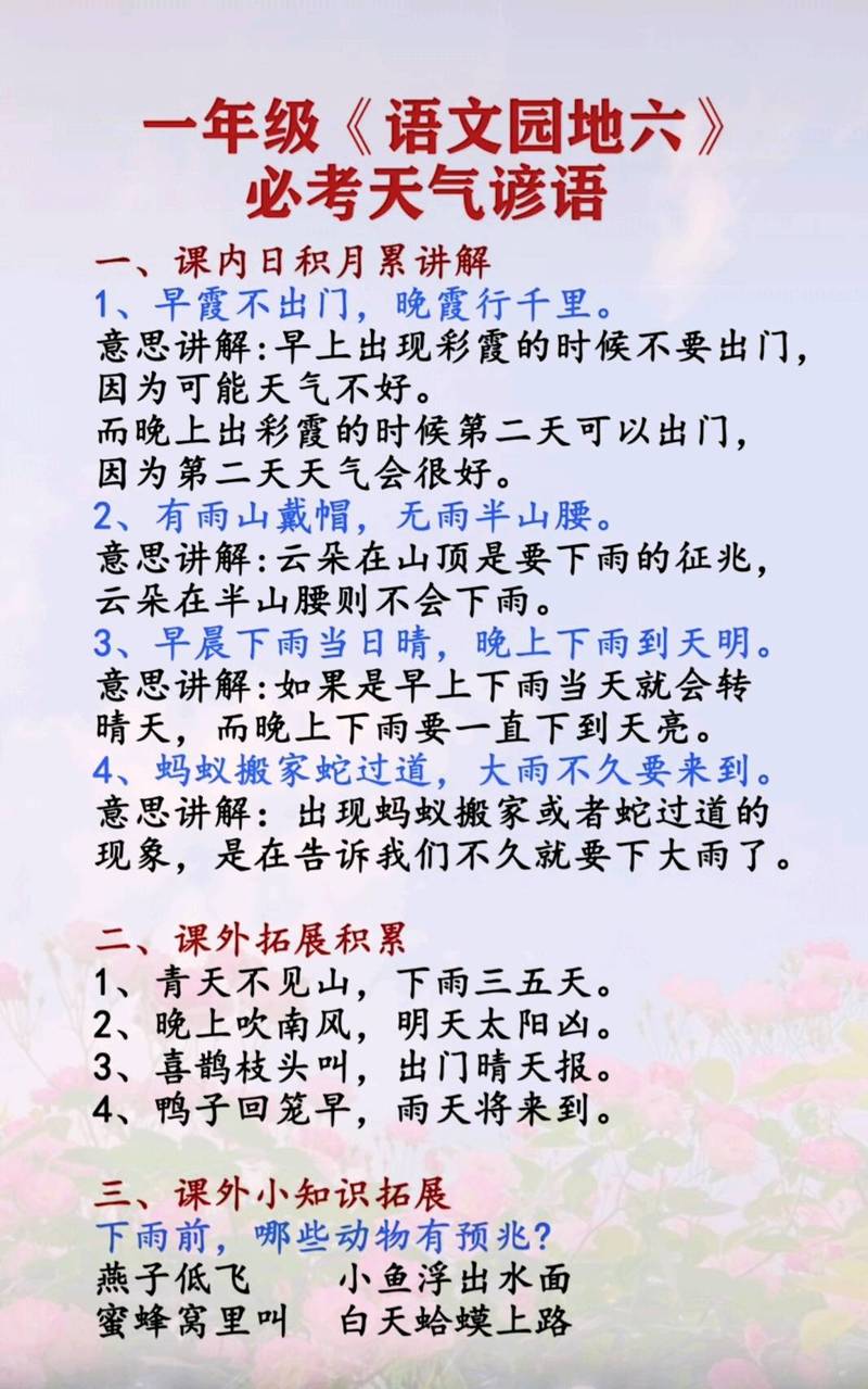 天气谚语,晚霞是明日的晴雨表?