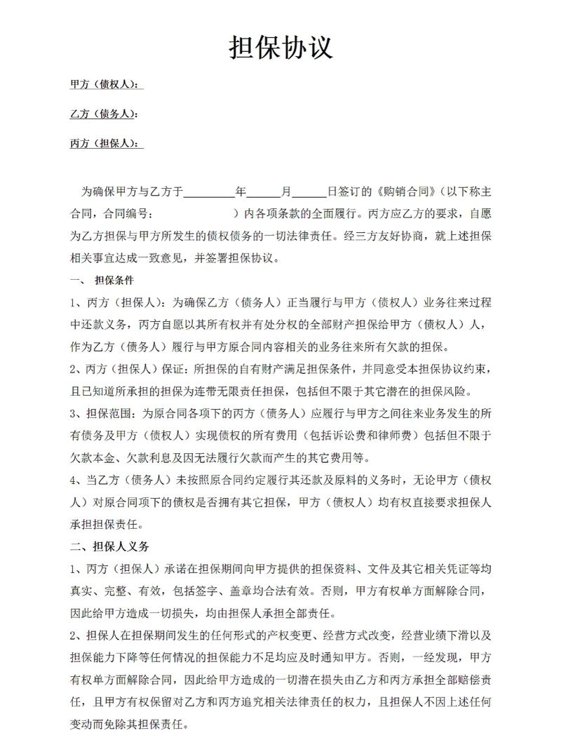 共享充电宝加盟担保合同签字页