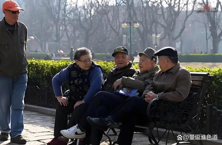 社区公园老人遛弯聊天场景