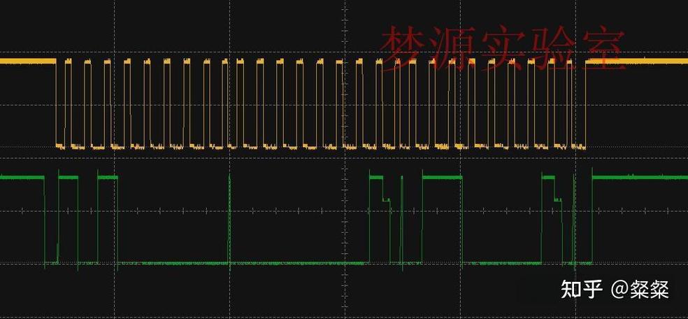 示波器捕捉到的I2C信号上升沿缓慢的波形截图