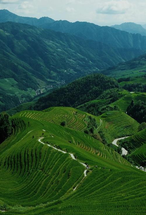 桂林龙脊梯田盘山公路远景