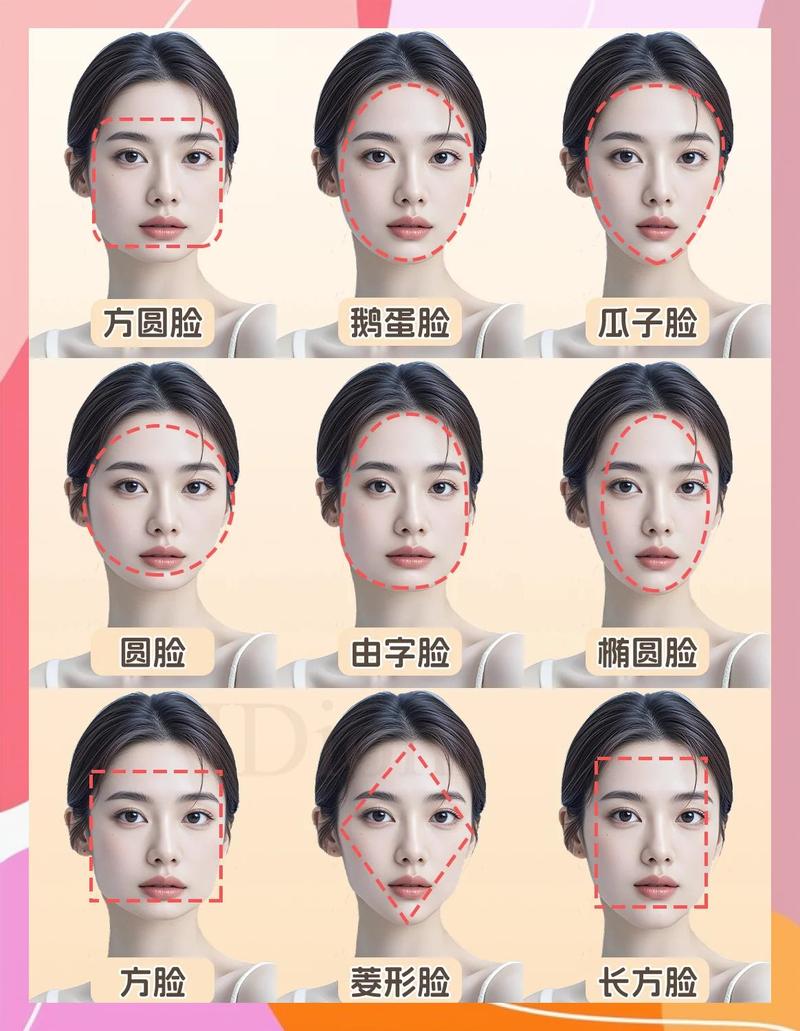 方圆脸肉方骨方对比示意图