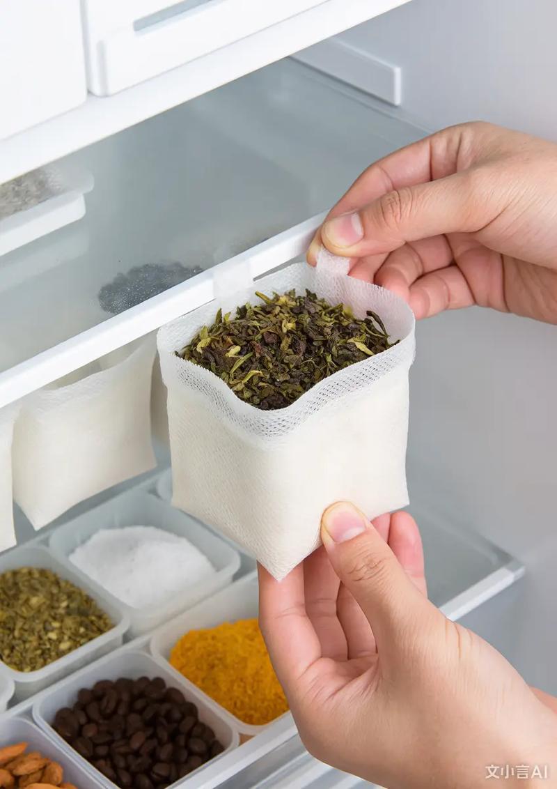 旧丝袜装茶叶渣自制的衣柜防潮包