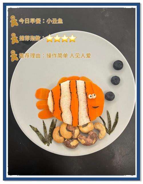 儿童用早餐食物拼搭组合图形作品
