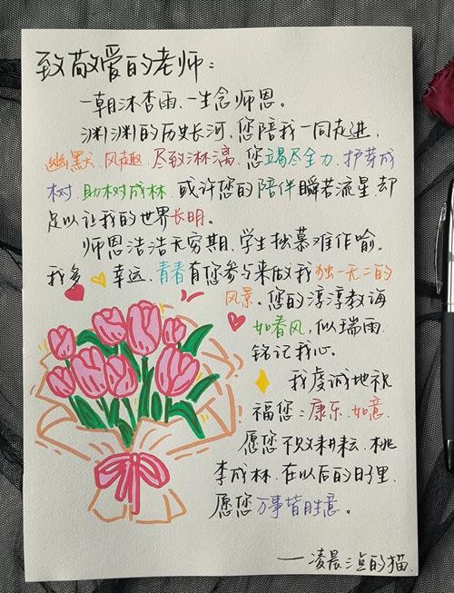 教师手写学生成长记录便签纸