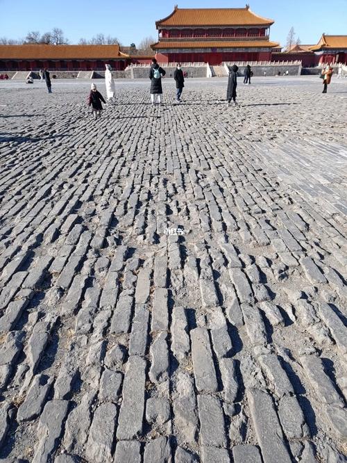北京故宫太和殿广场青石板砖纹理特写