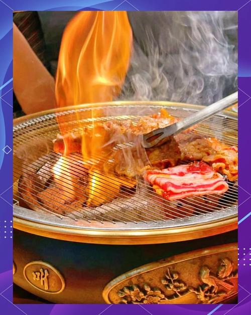 烤肉正确翻面时机与焦痕示意图