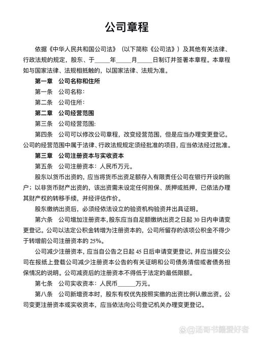 中国公司法章程自由约定事项列表