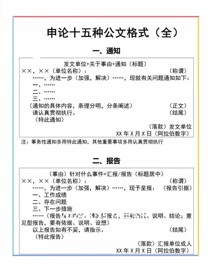 申论公文写作格式模板