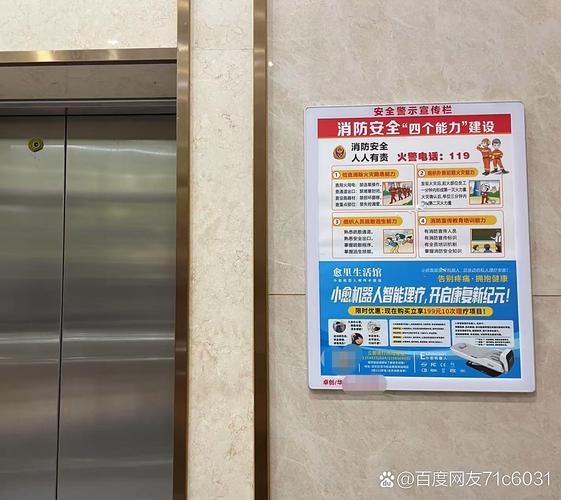 小区电梯内框架广告实景图