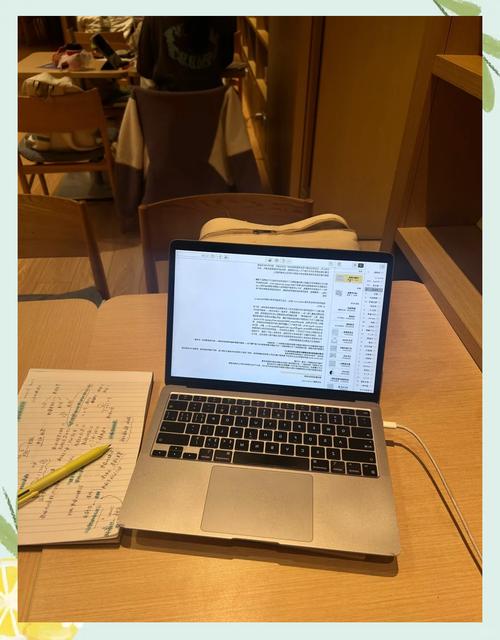 大学生在咖啡厅用笔记本做副业