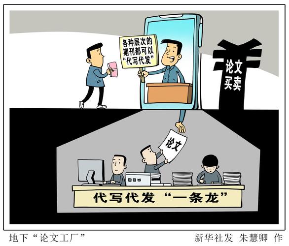 讽刺论文工厂的漫画：机器吐出SCI论文