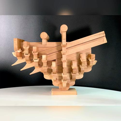 中国古代建筑榫卯结构拼接摆件