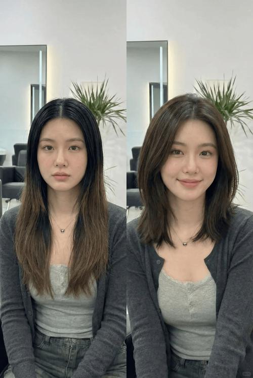 方脸适合的层次发型设计示意图