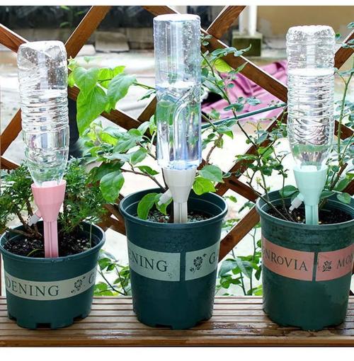 小区门口园艺店绿植浇水工具陈列