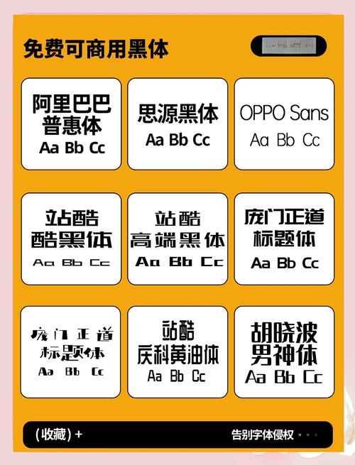 免费商用字体网站作品展示页