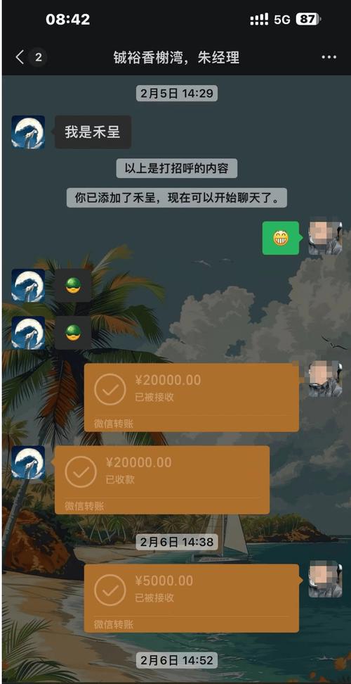 房屋买卖首付款转账微信聊天记录截图