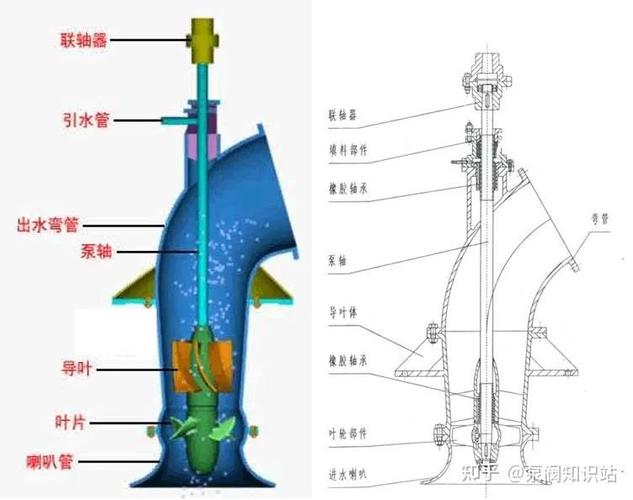 轴流泵外置蜗轮蜗杆叶片调节机构拆解图