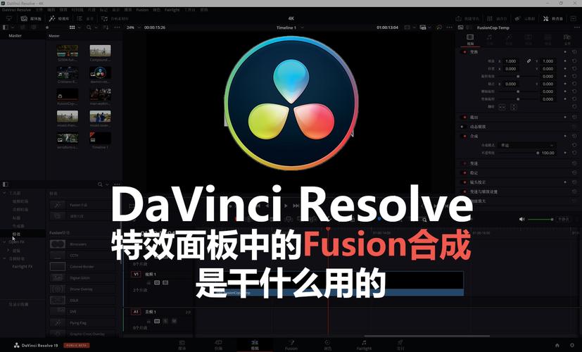 达芬奇Fusion节点式视频特效合成
