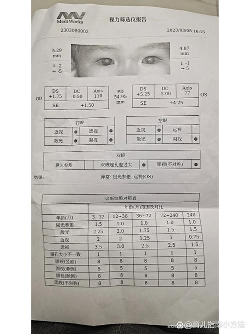 小学生屈光发育档案视力筛查报告实拍