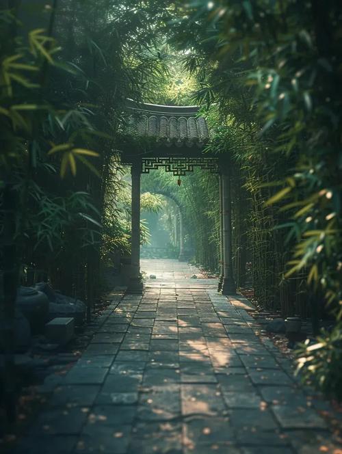 宋城背后的静谧竹林小径
