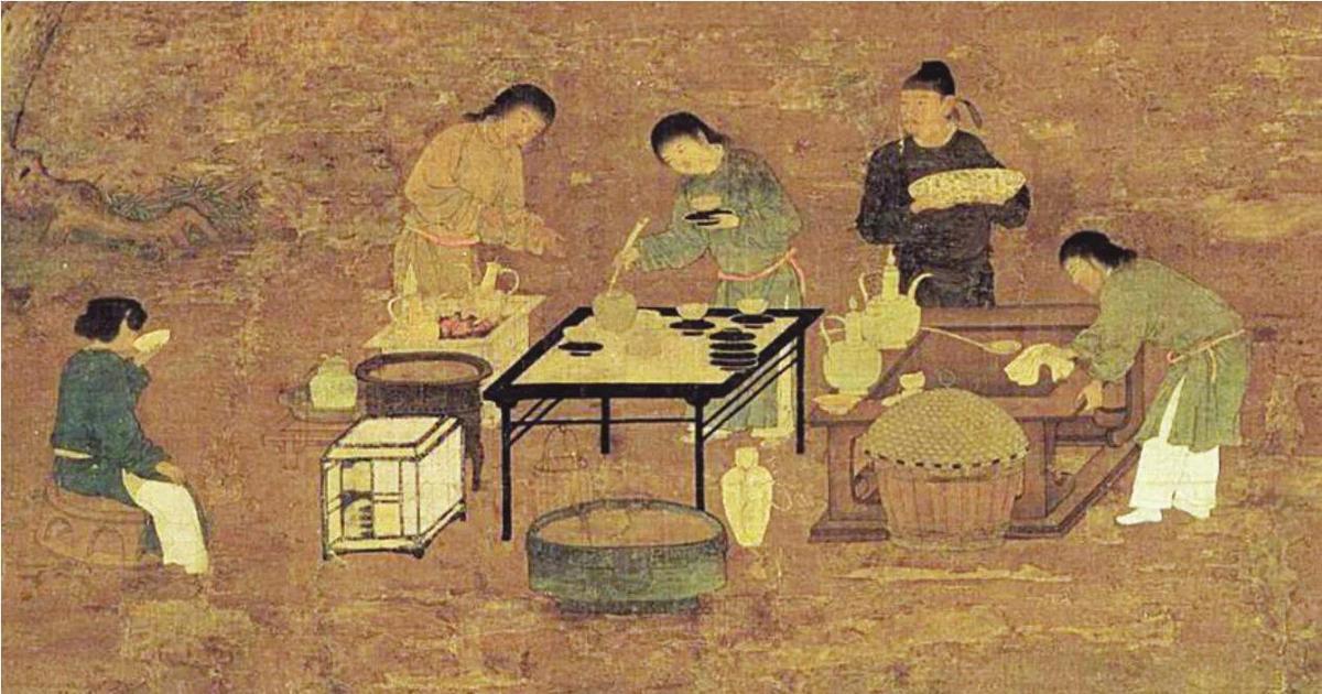 宋代点茶传统茶艺表演场景