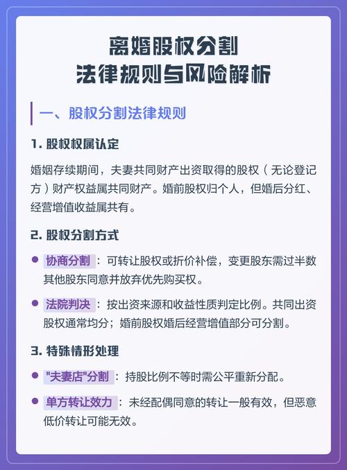 武汉离婚股权分割常见风险对照表