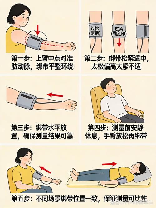 家庭测血压上臂绑带位置正确示范图