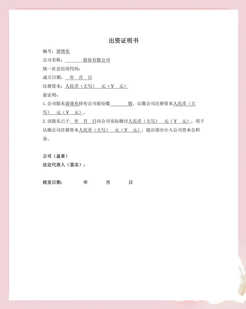 同居财产出资证明整理示例
