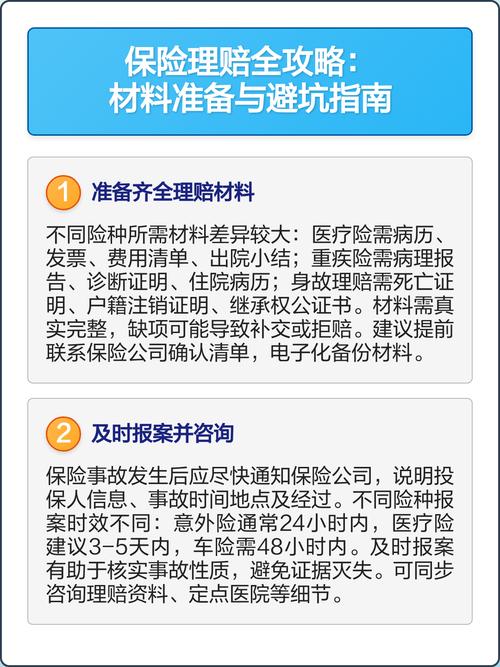 理赔准备材料避坑清单
