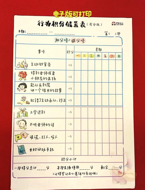 儿童日常惯例磁贴计划表