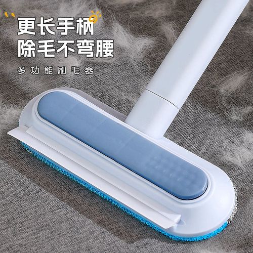 蓝色静电拖清理床底猫毛实拍