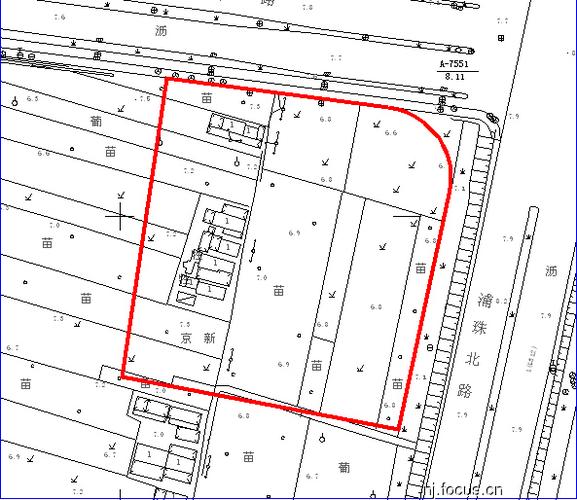 东莞工业园区扩建预留地手绘红线规划图