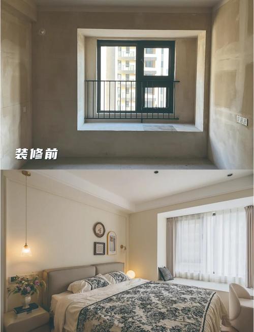 对比:堆满家具的房间和精简家具后的通风房间